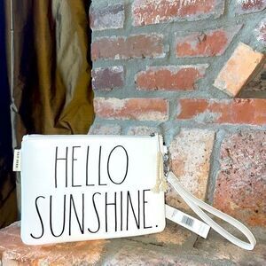 NWT Rae Dunn HELLO Sunshine Wristlet Bag